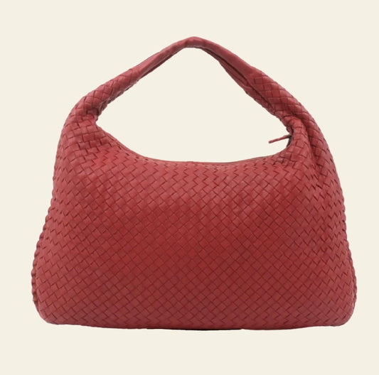 Bottega Veneta Intrecciato Red Handbag