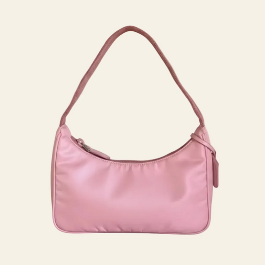 Prada Re-Edition 2000 pink nylon mini bag back view