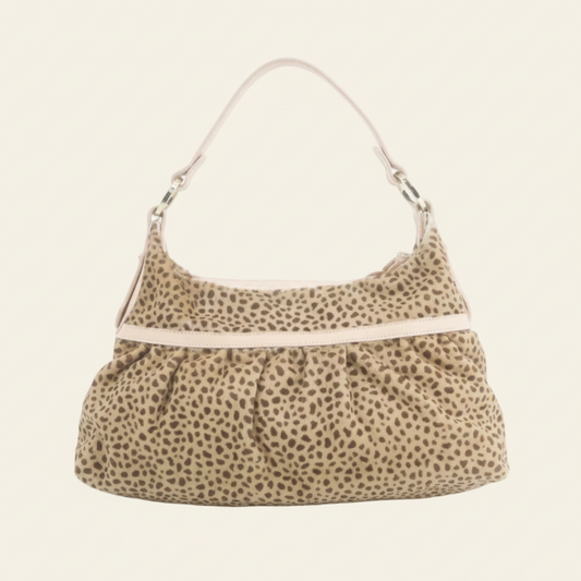 Fendi Leopard Print Calfskin Chef Shoulder Bag back view