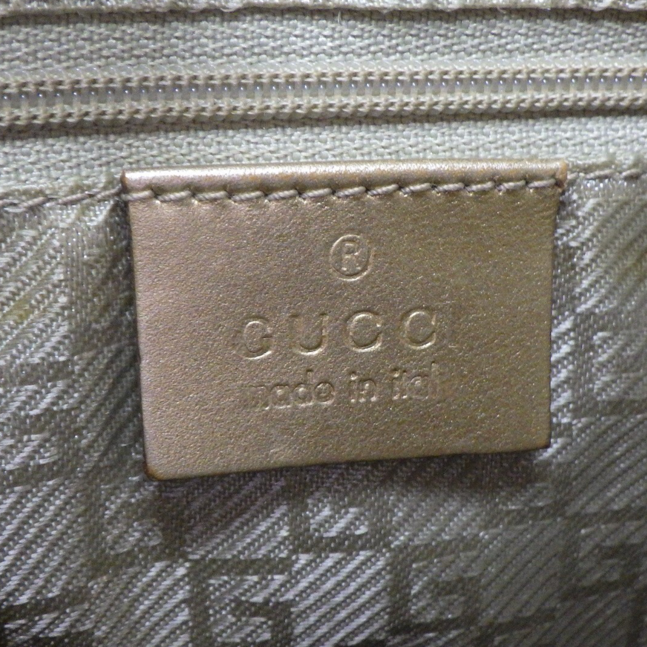 Gucci Jackie Line Blue Gold Shoulder Bag logo view
