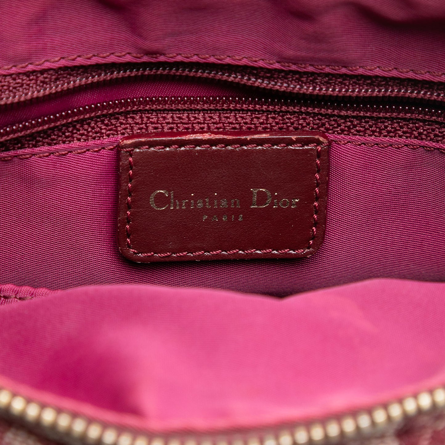 Dior Diorissimo Trotter Red Boston Mini Bag logo view