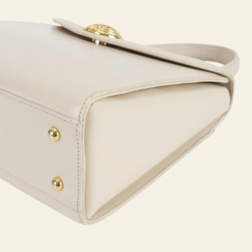 Givenchy Beige Leather Top Handle Bag right side bottom view