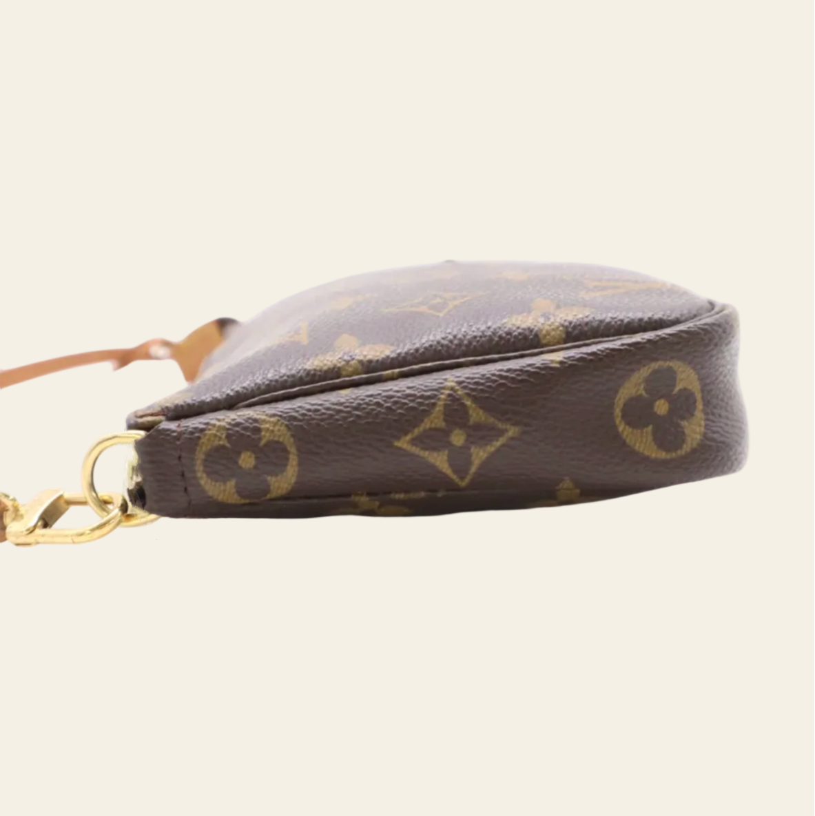 Louis Vuitton Monogram Brown Pochette Bag side view