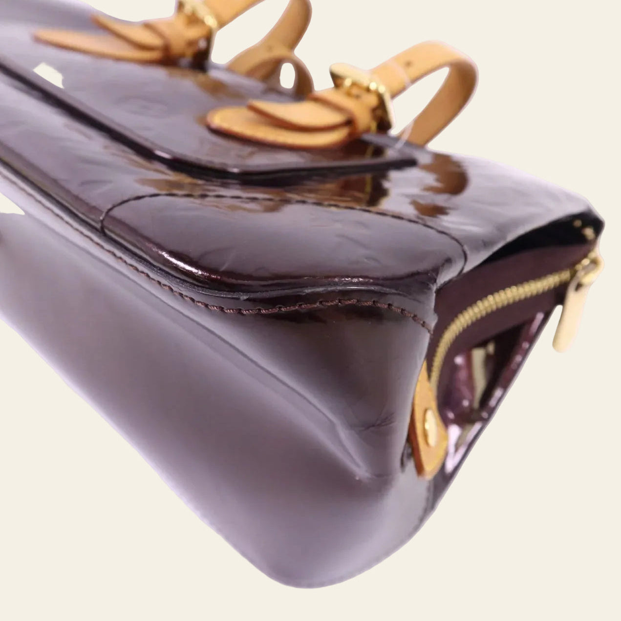 Louis Vuitton Rosewood Burgundy Avenue Shoulder Bag bottom corner view