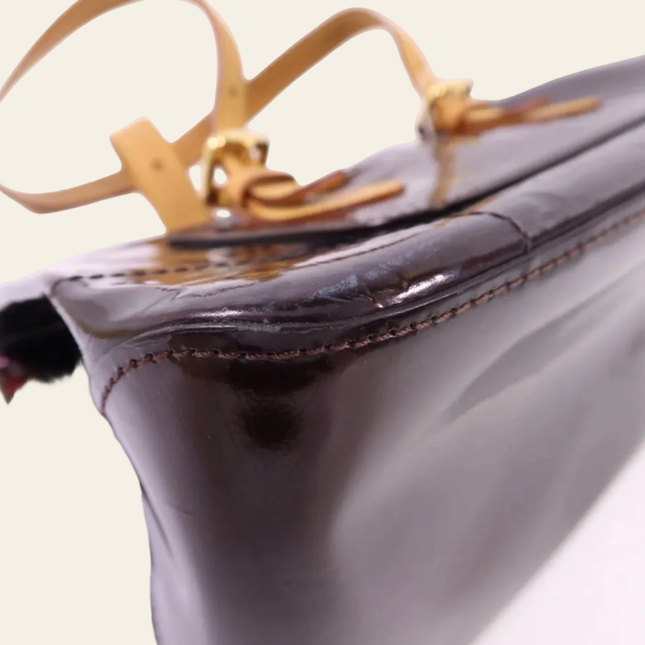 Louis Vuitton Rosewood Burgundy Avenue Shoulder Bag bottom corner view