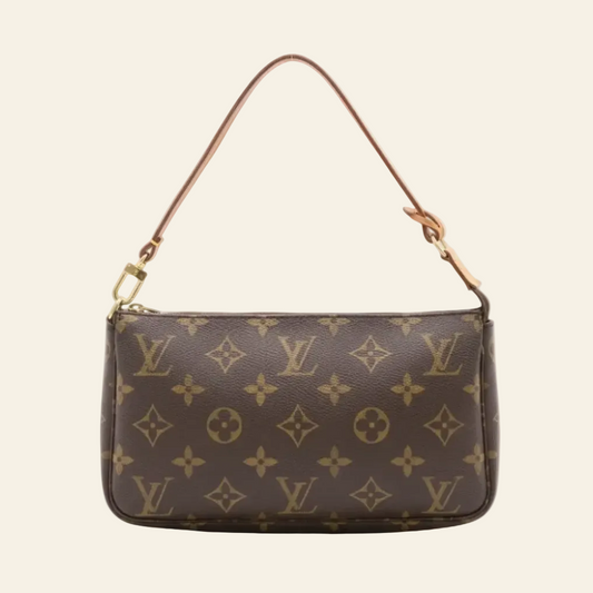 Louis Vuitton Monogram Brown Pochette front view