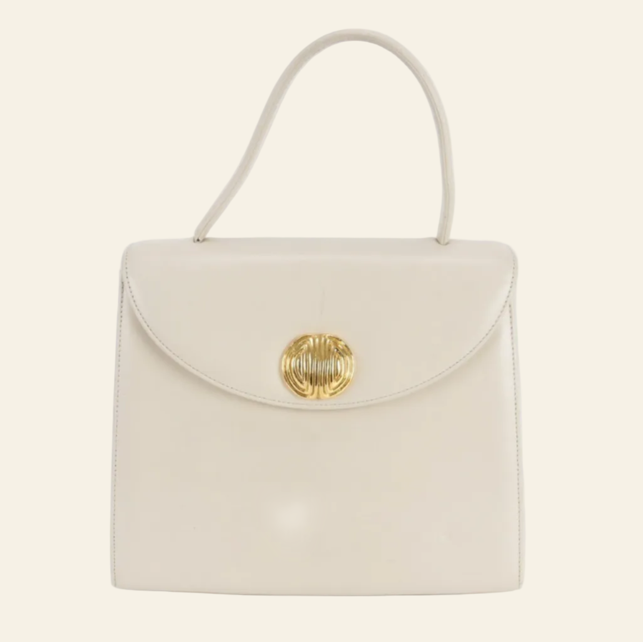 Givenchy Cream Leather Top Handle Bag front view