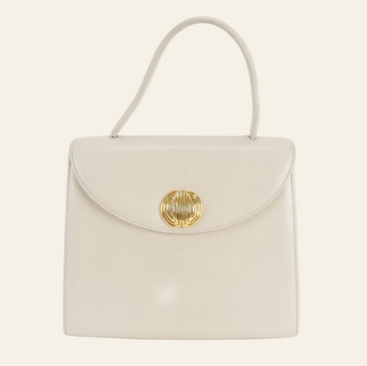 Givenchy Cream Leather Top Handle Bag front view