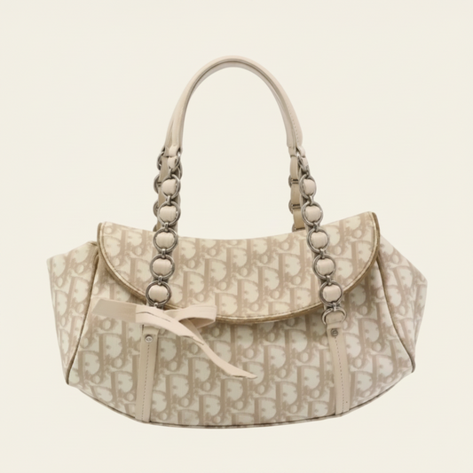 Dior Trotter Romantique Beige Shoulder Bag front view