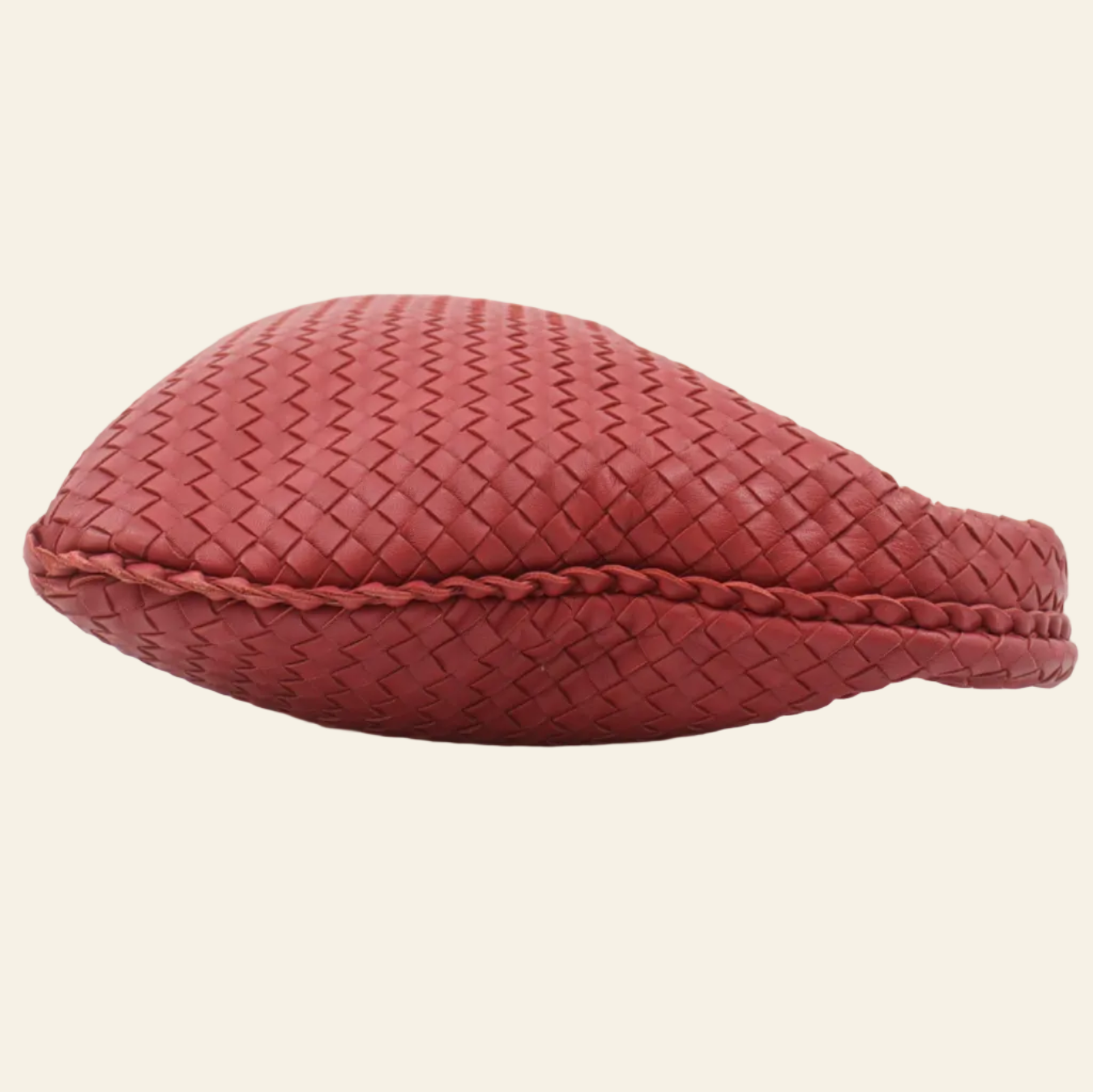 Bottega Veneta Intrecciato Red Handbag side view