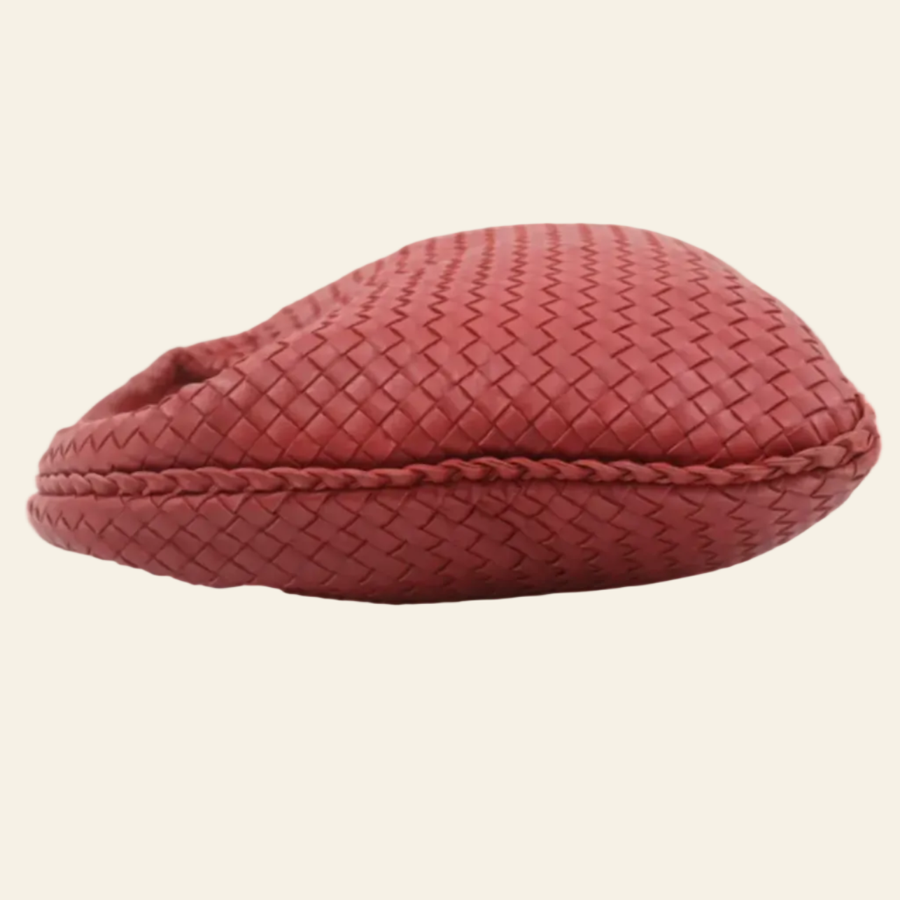 Bottega Veneta Intrecciato Red Handbag side view