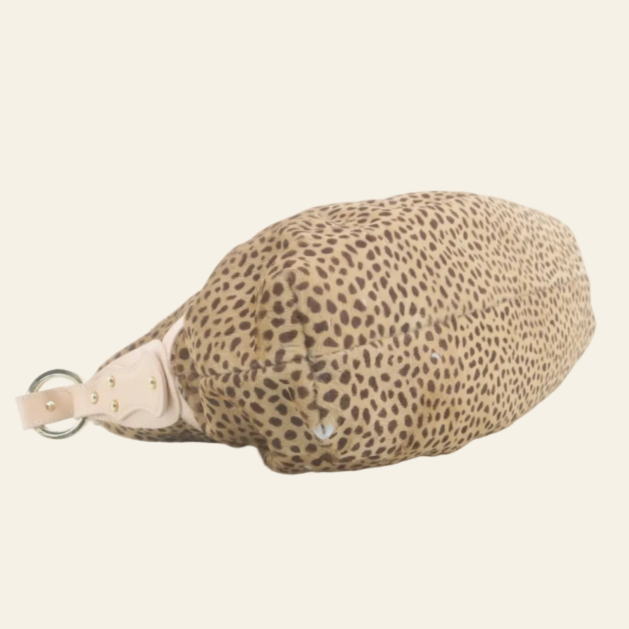 Fendi Leopard Print Calfskin Chef Shoulder Bag side bottom view