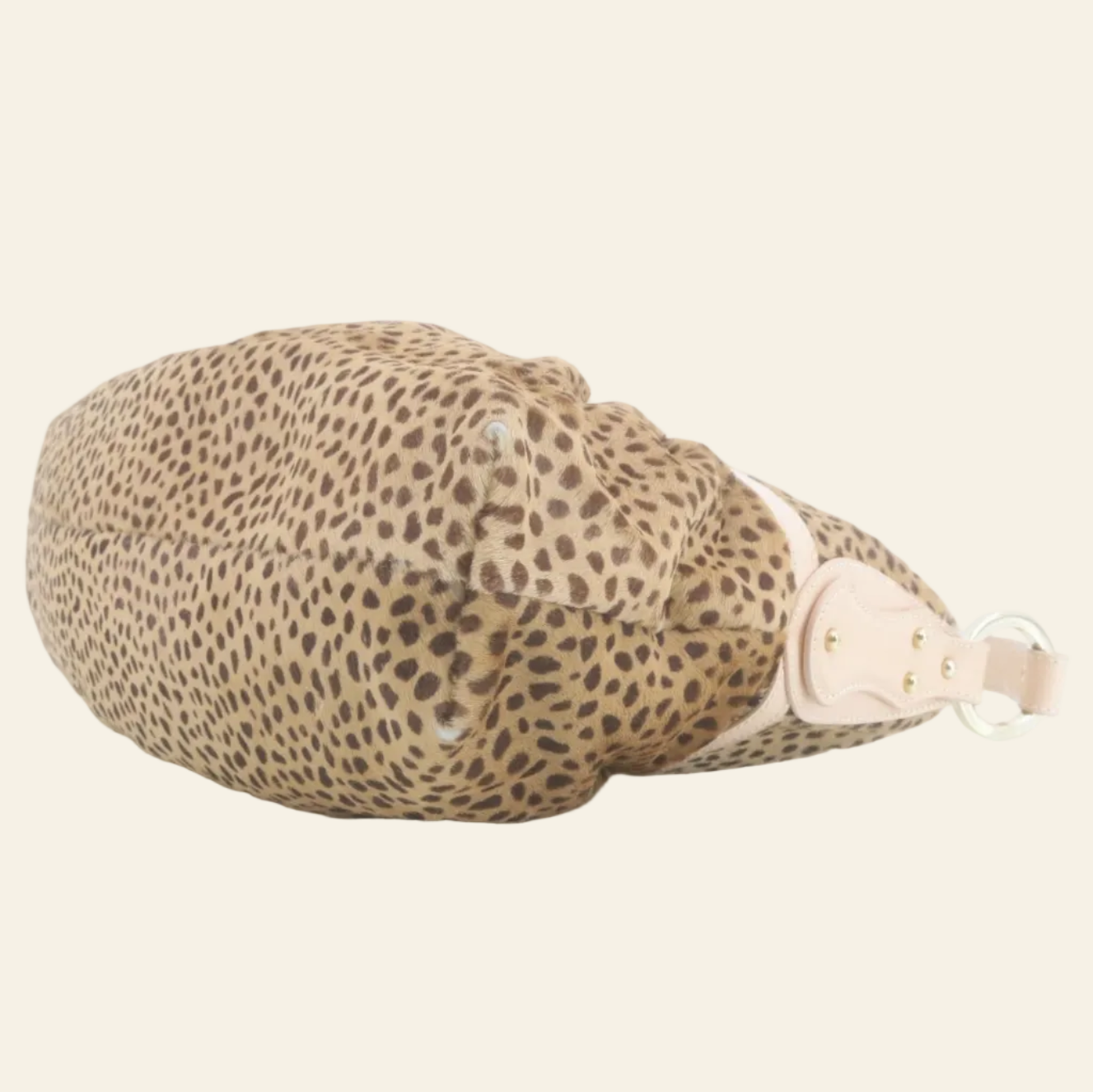 Fendi Leopard Print Calfskin Chef Shoulder Bag side bottom view
