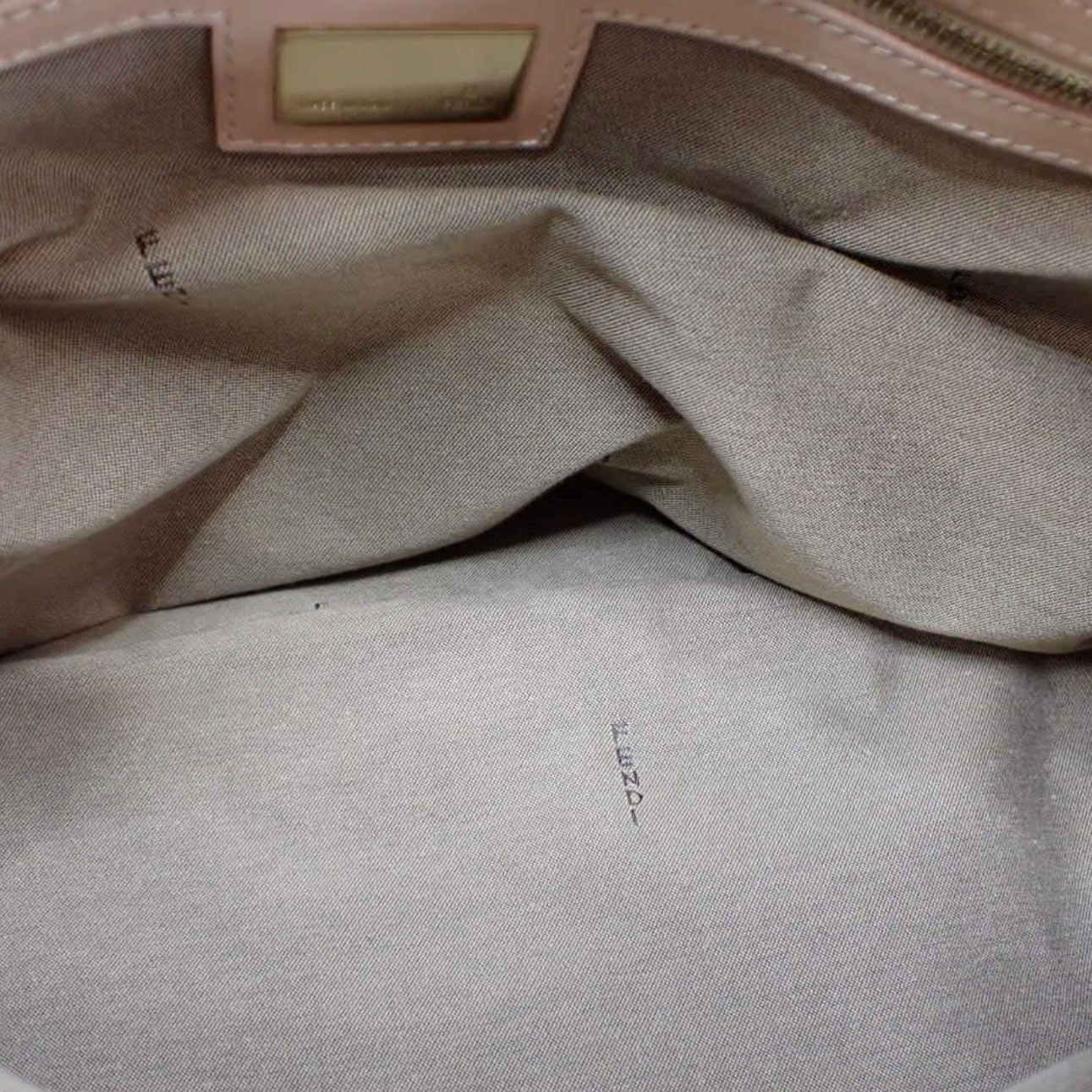 Fendi Leopard Print Calfskin Chef Shoulder Bag interior view