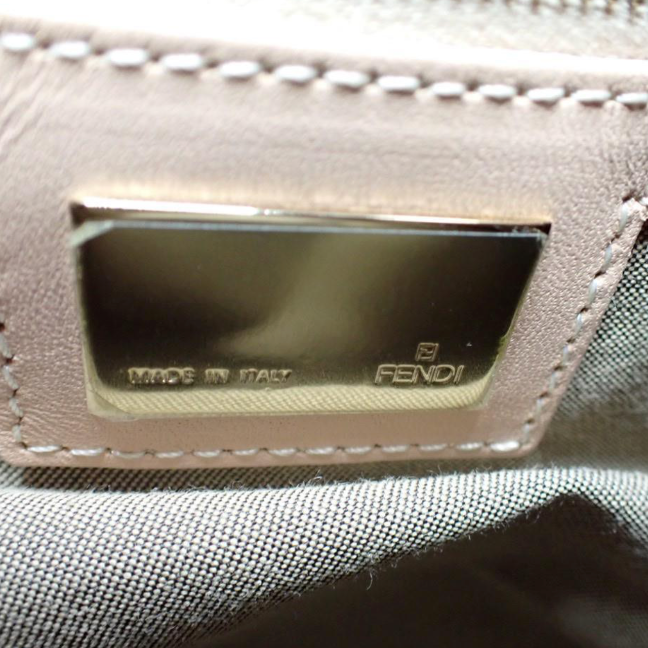 Fendi Leopard Print Calfskin Chef Shoulder Bag logo view