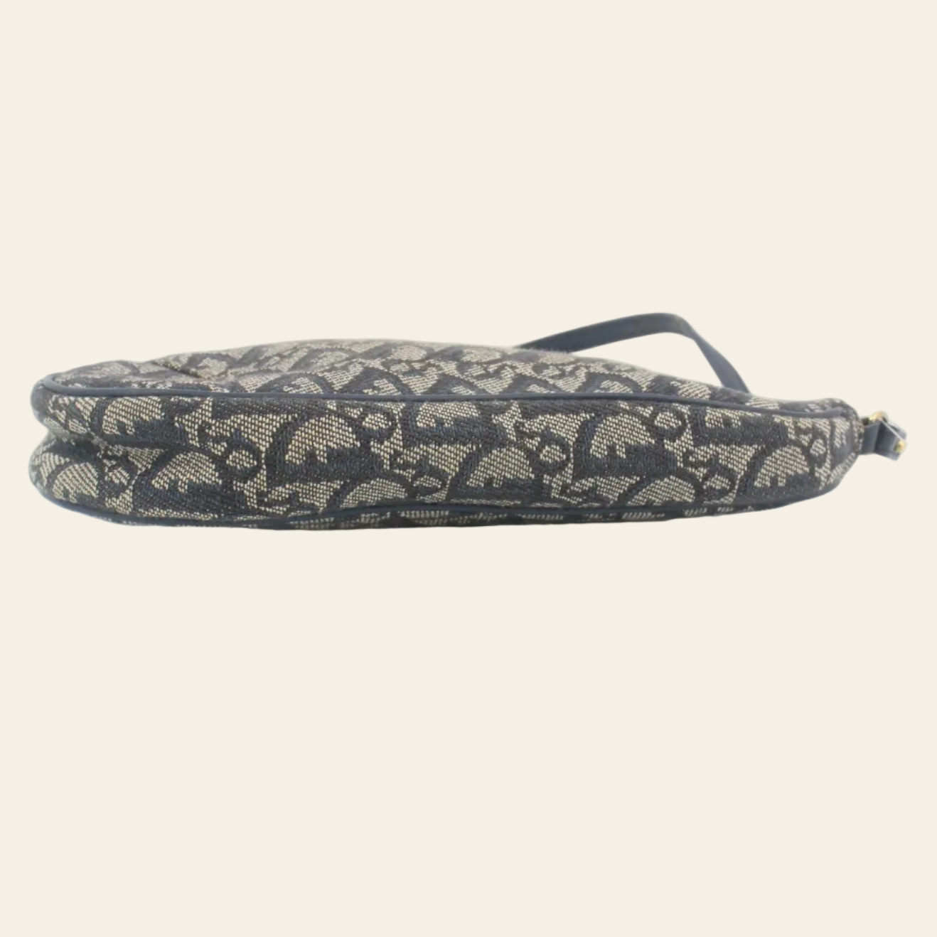 Dior Trotter Canvas Navy Saddle Bag bottom view