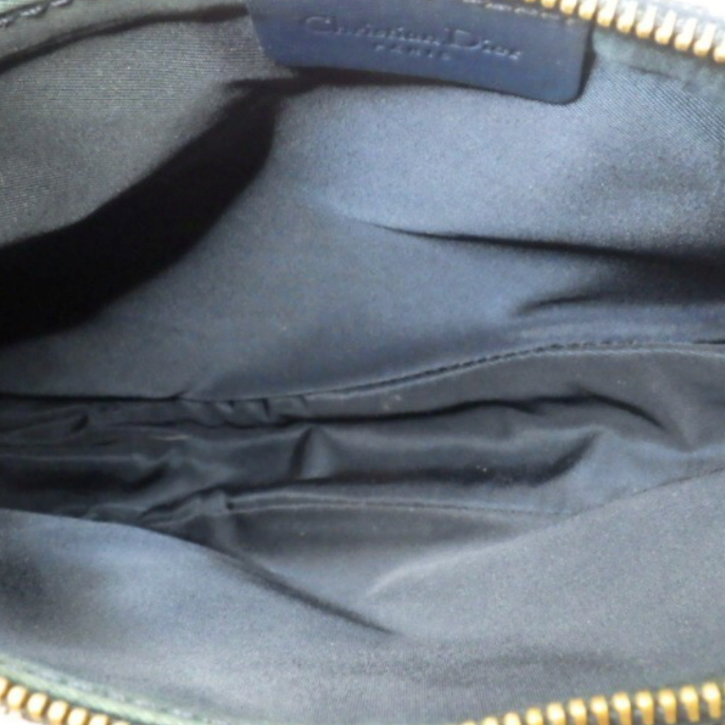Dior Trotter Canvas Navy Saddle Bag interior view