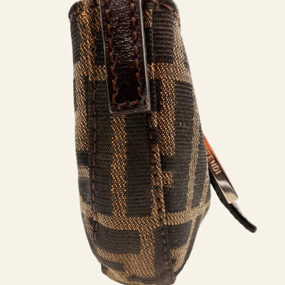 Fendi Monogram Brown Croissant Mini Bag side view