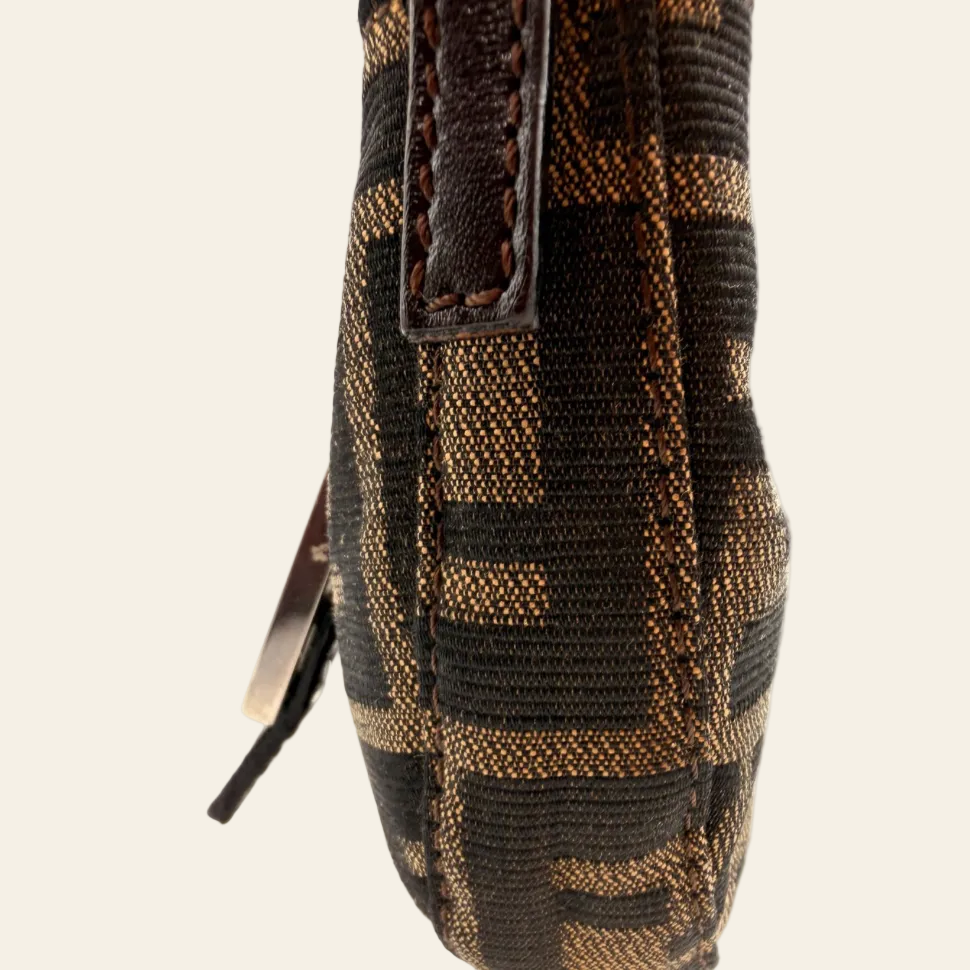 Fendi Monogram Brown Croissant Mini Bag side view