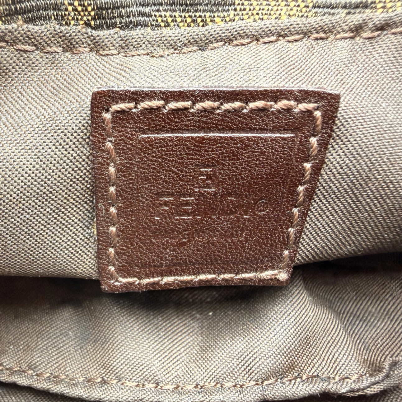 Fendi Monogram Brown Croissant Mini Bag logo view