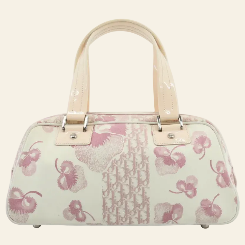 Dior Cherry Blossom Pink Canvas Bag back view