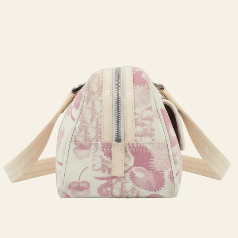 Dior Cherry Blossom Pink Canvas Bag side view