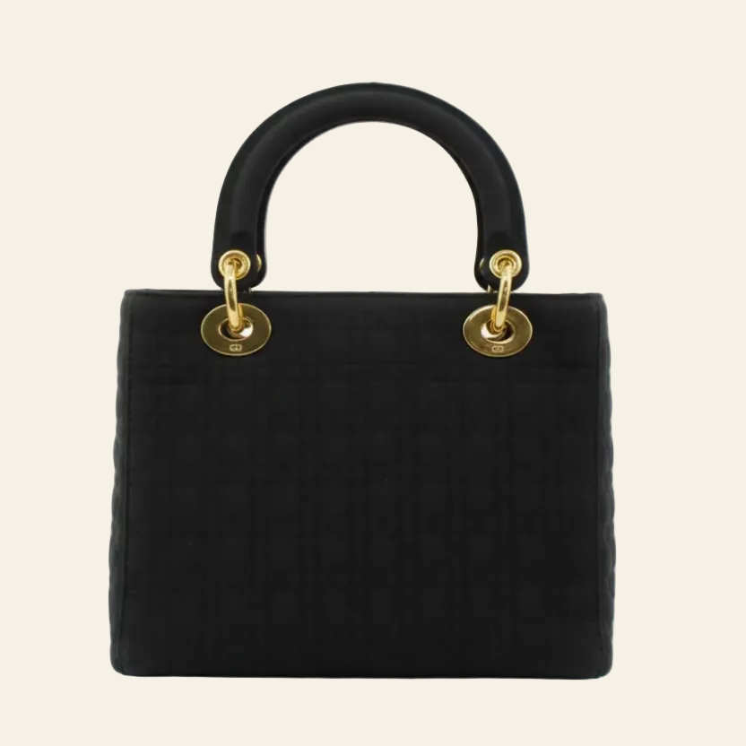 Dior Lady Cannage Black Nylon Bag