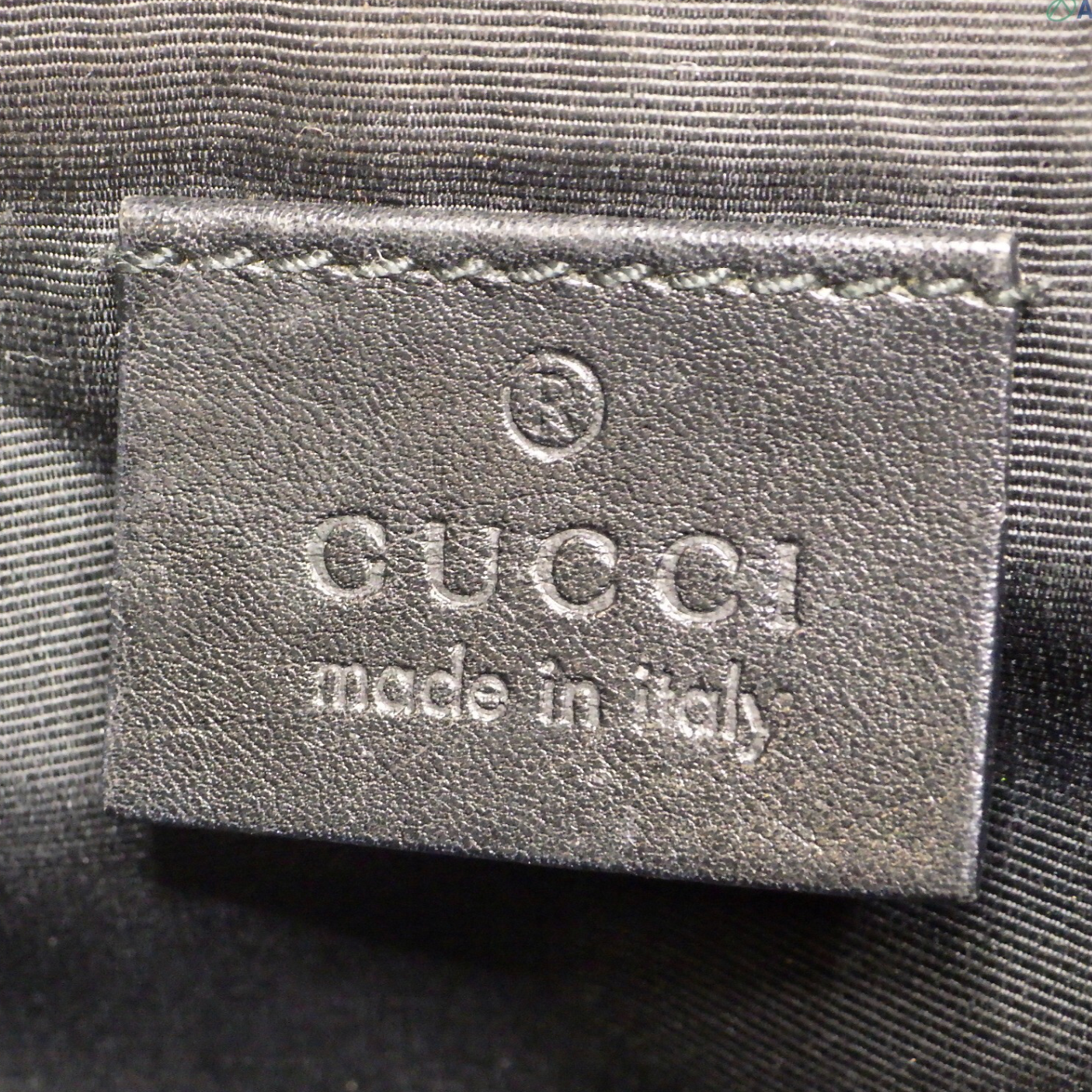 Gucci GG Canvas Grey Accessory Pouch Bag logo view