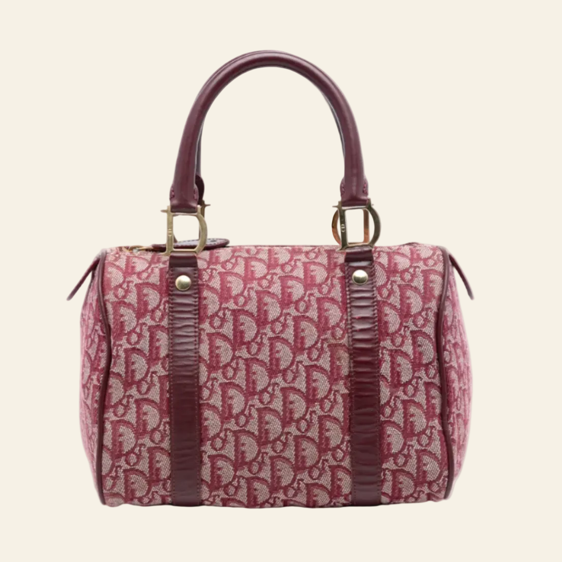 Dior Diorissimo Trotter Red Boston Mini Bag front view