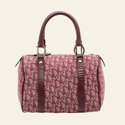 Dior Diorissimo Trotter Red Boston Mini Bag front view