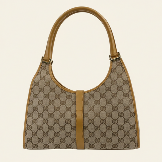 Gucci GG Canvas Jackie Brown Shoulder Bag back view