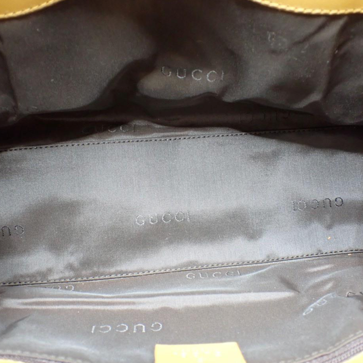 Gucci GG Canvas Jackie Brown Shoulder Bag interior view