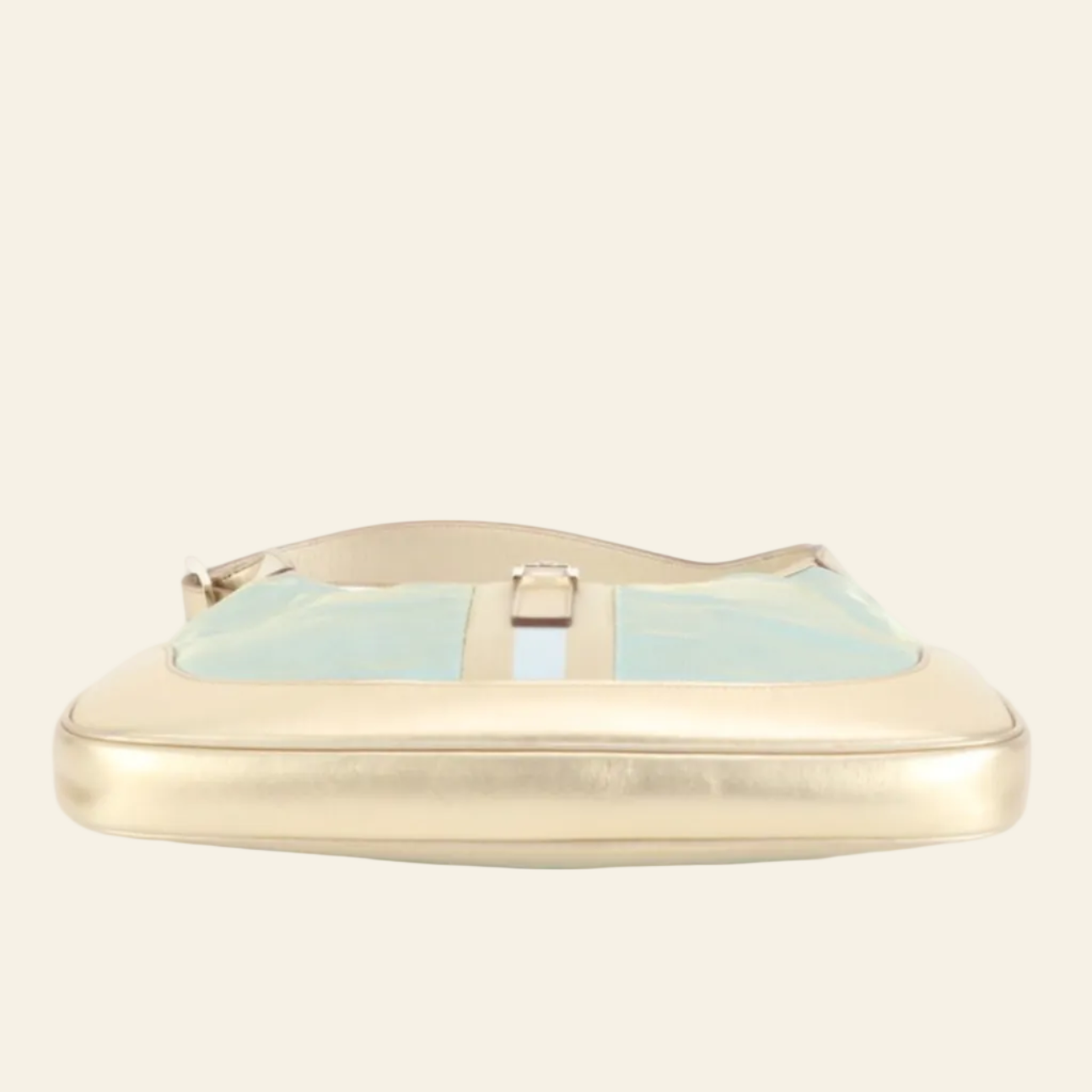 Gucci Jackie Line Blue Gold Shoulder Bag bottom view