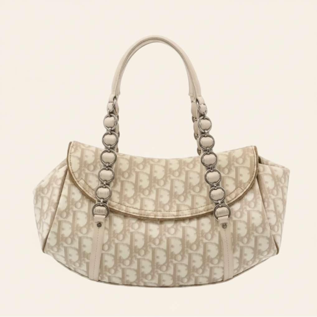 Dior Trotter Romantique Beige Shoulder Bag back view