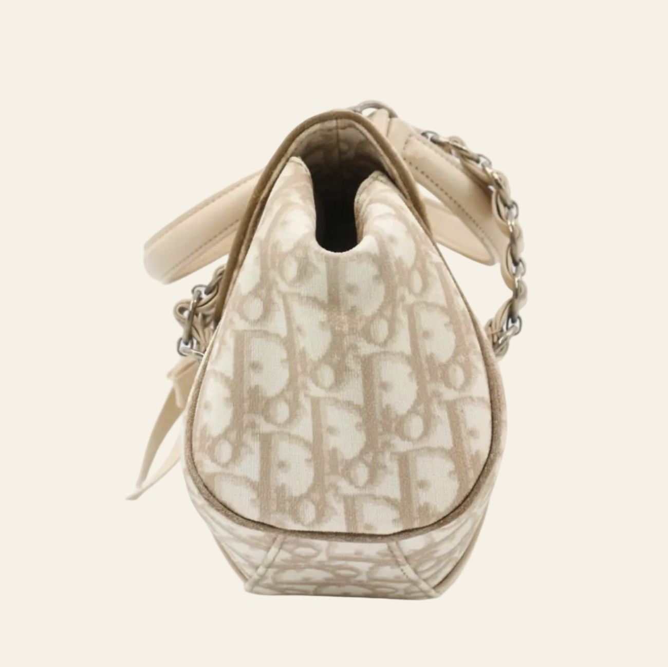 Dior Trotter Romantique Beige Shoulder Bag side view