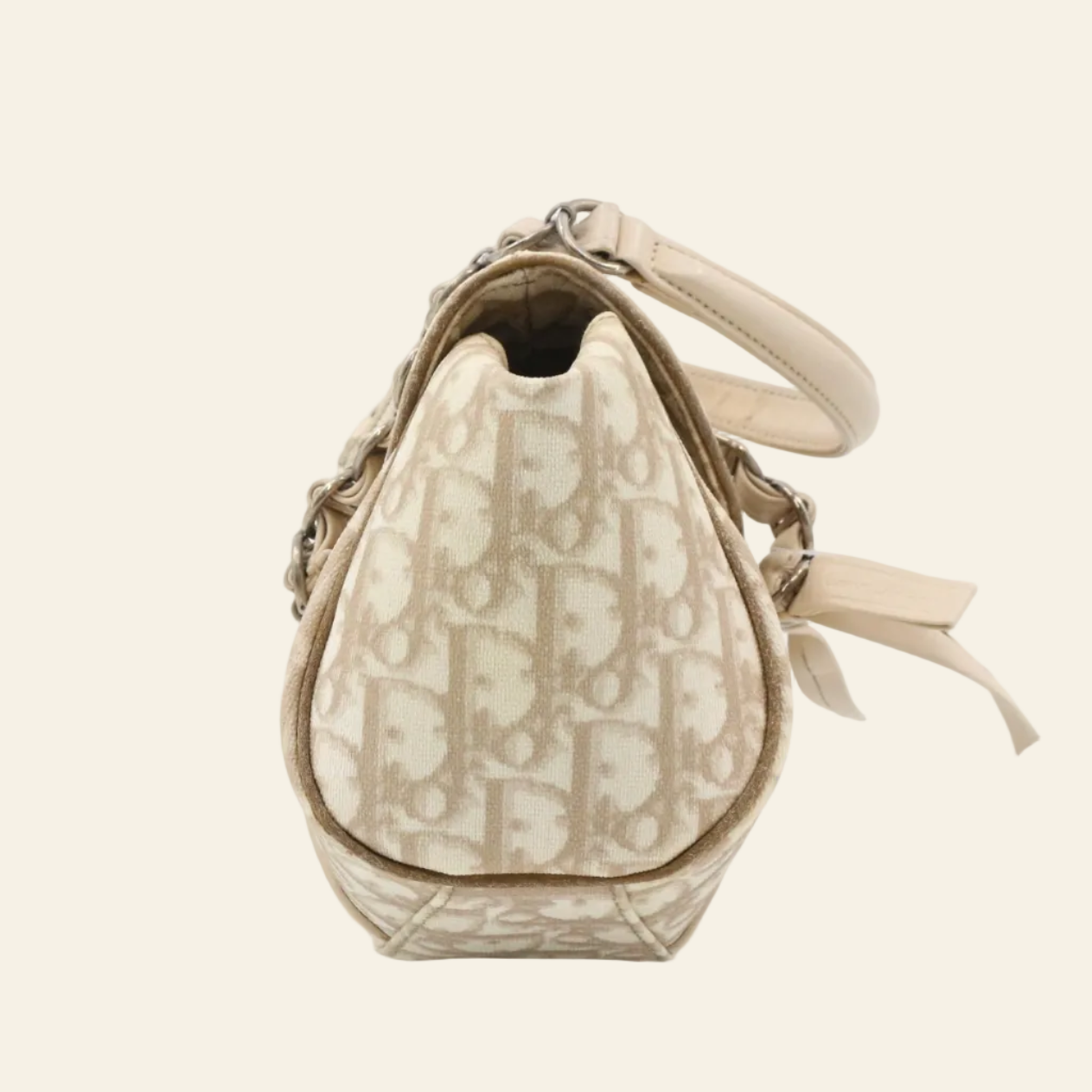 Dior Trotter Romantique Beige Shoulder Bag side view