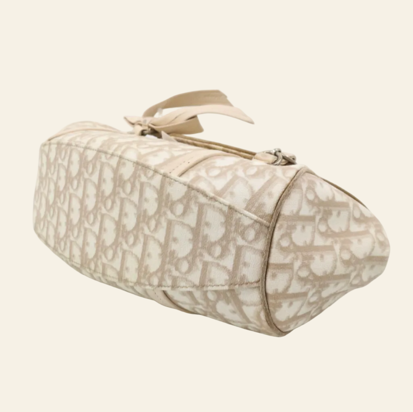 Dior Trotter Romantique Beige Shoulder Bag bottom side view