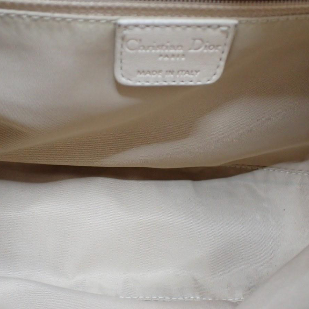 Dior Trotter Romantique Beige Shoulder Bag interior view