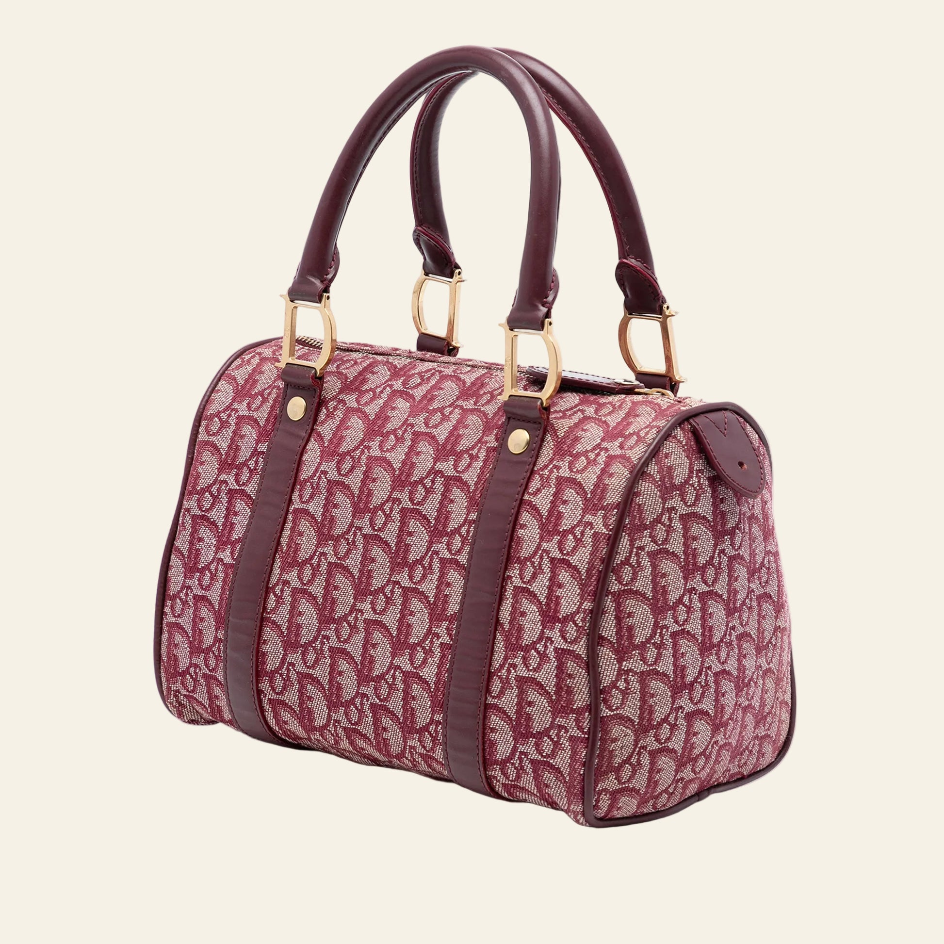 Dior Diorissimo Trotter Red Boston Mini Bag front side view