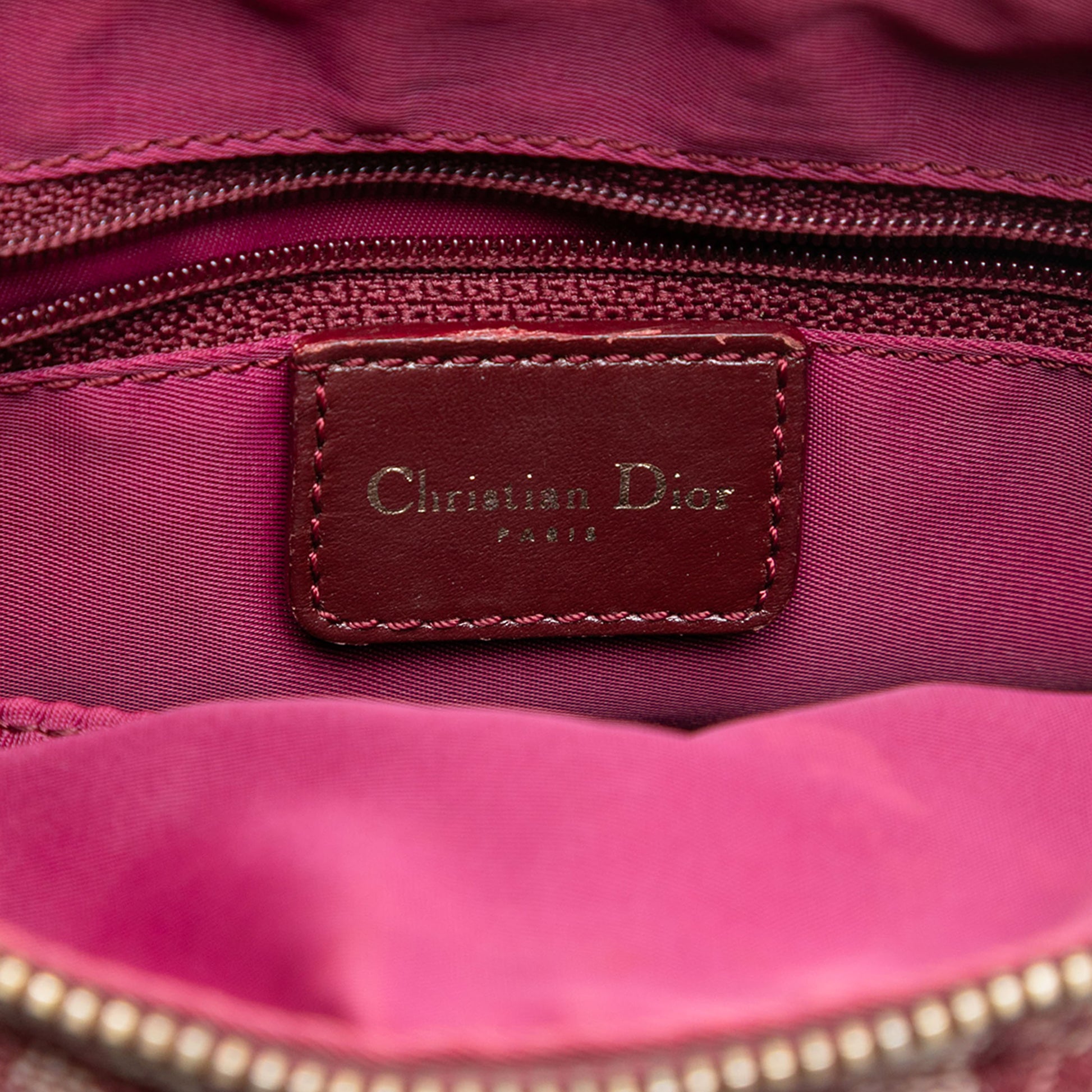 Dior Diorissimo Trotter Red Boston Mini Bag logo view