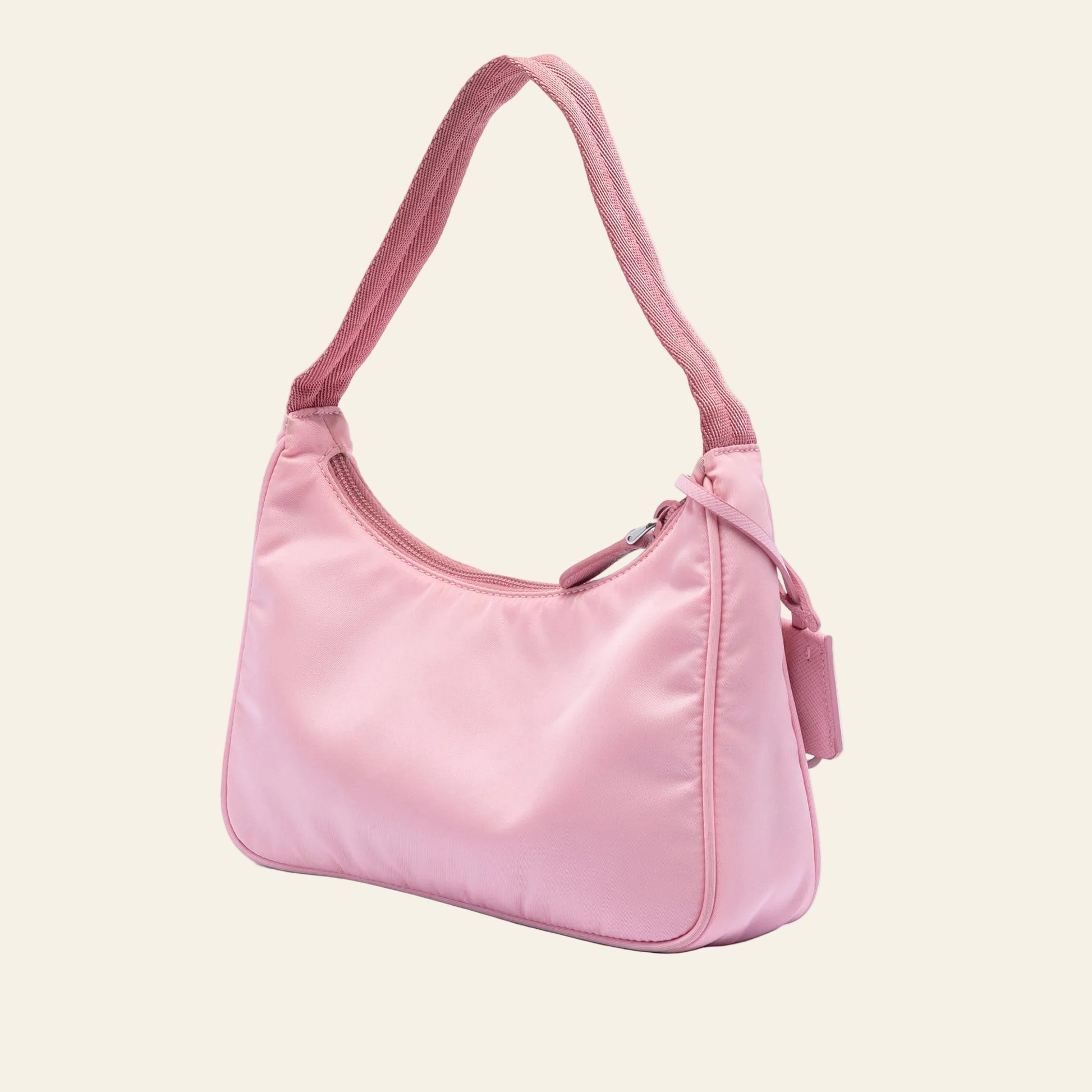 Prada Re-Edition 2000 pink nylon mini bag back side view